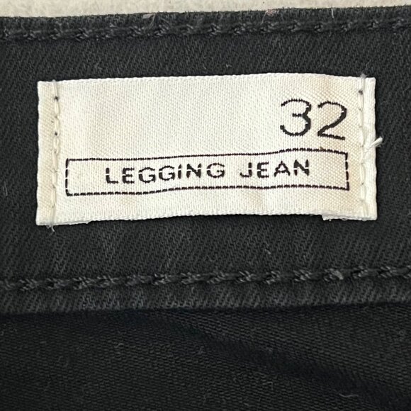 Gap 1969 Women's Stretch Coated Black Biker Legging Jeans Size 32 - Picture 5 of 11
